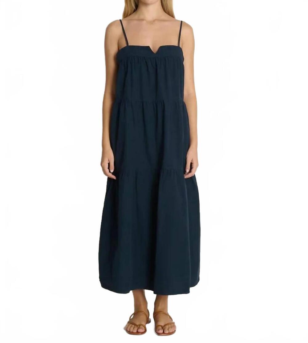 NEW NATION LTD meadow midi dress in navy night sky